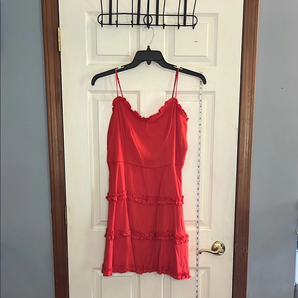 NWT-Francesca's-XL-Red-Spaghetti Strap, tiered ruffles, mini dress/Sundress. - Picture 2 of 12